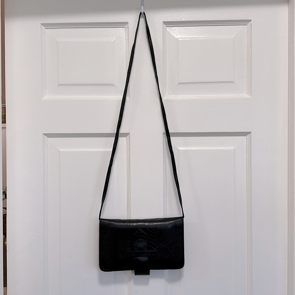 & Other Stories black leather clutch/ shoulder bag.